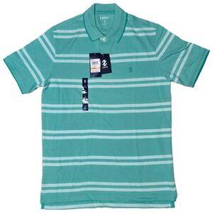IZOD Men's Short Sleeve Polo Shirt‎ Green Stripe Size Small NWT (C)